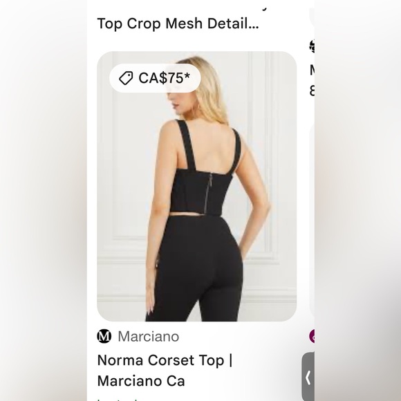 Black Marciano corset top XS - Picture 1 of 4